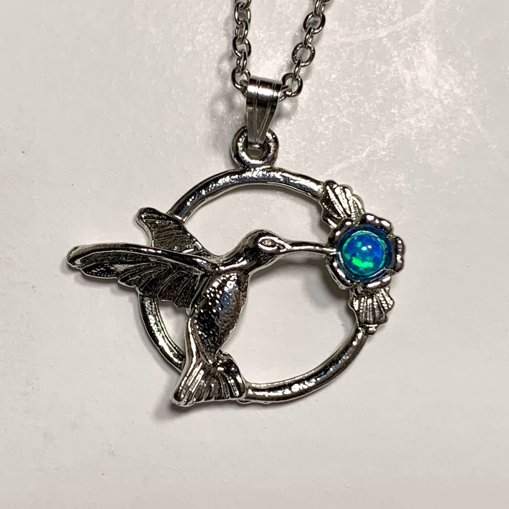 Silver Hummingbird Necklace - Picture 2 of 4